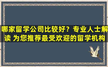 哪家留学公司比较好？专业人士解读 为您推荐最受欢迎的留学机构！